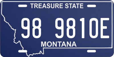 MT license plate 989810E