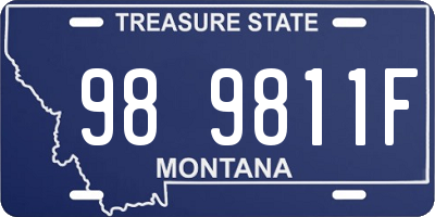 MT license plate 989811F