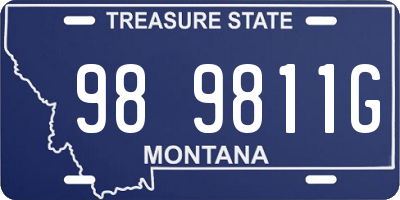 MT license plate 989811G