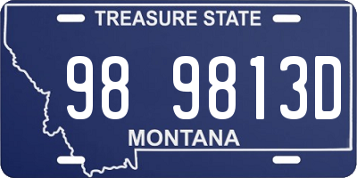 MT license plate 989813D