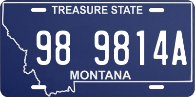 MT license plate 989814A
