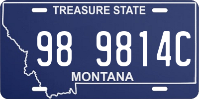 MT license plate 989814C