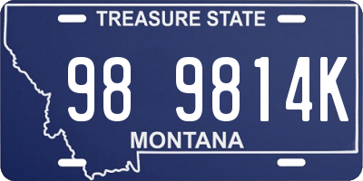 MT license plate 989814K