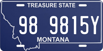 MT license plate 989815Y