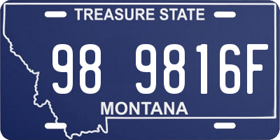 MT license plate 989816F