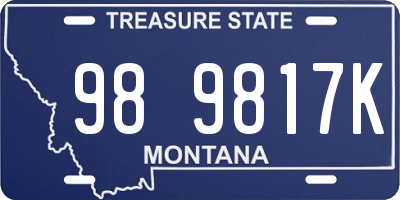 MT license plate 989817K