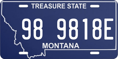 MT license plate 989818E