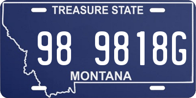 MT license plate 989818G