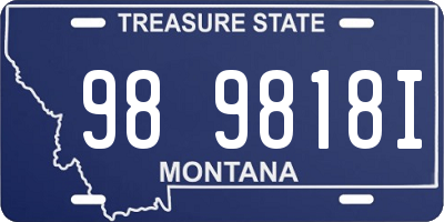 MT license plate 989818I