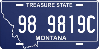 MT license plate 989819C