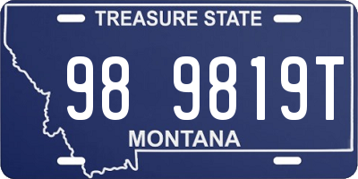 MT license plate 989819T