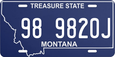 MT license plate 989820J