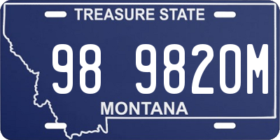 MT license plate 989820M