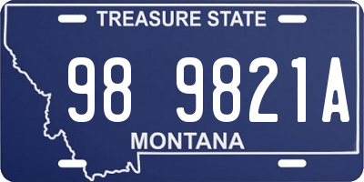 MT license plate 989821A