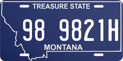 MT license plate 989821H
