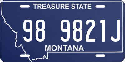 MT license plate 989821J