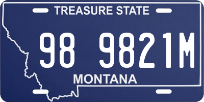 MT license plate 989821M