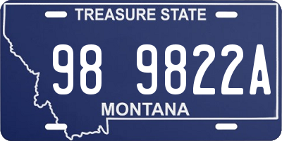 MT license plate 989822A
