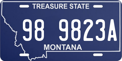 MT license plate 989823A