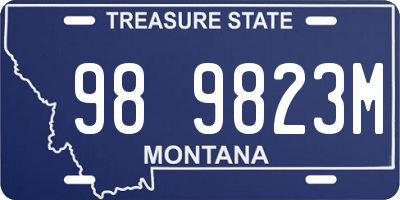 MT license plate 989823M