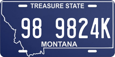MT license plate 989824K