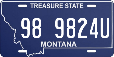 MT license plate 989824U