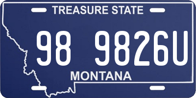 MT license plate 989826U