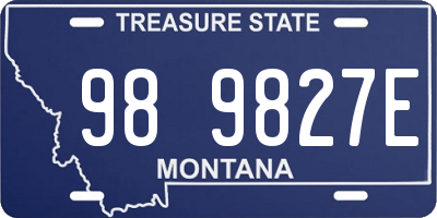 MT license plate 989827E