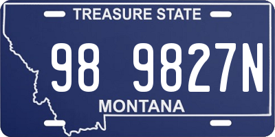 MT license plate 989827N