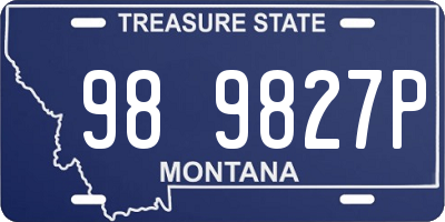 MT license plate 989827P