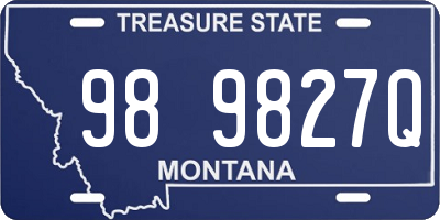 MT license plate 989827Q