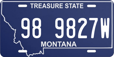 MT license plate 989827W