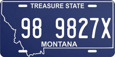 MT license plate 989827X