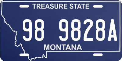 MT license plate 989828A