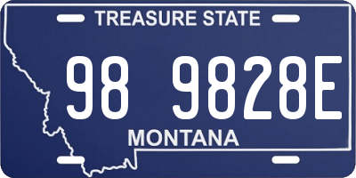 MT license plate 989828E