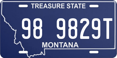 MT license plate 989829T