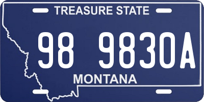 MT license plate 989830A