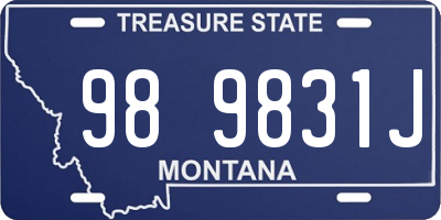 MT license plate 989831J