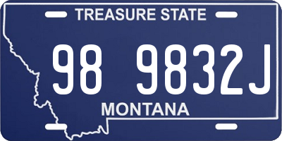 MT license plate 989832J