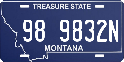 MT license plate 989832N