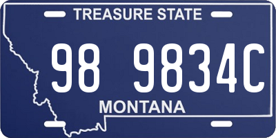 MT license plate 989834C