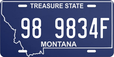 MT license plate 989834F