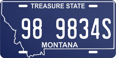 MT license plate 989834S