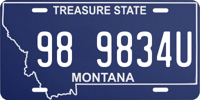 MT license plate 989834U