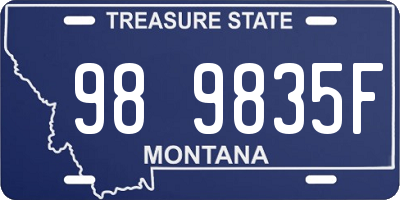 MT license plate 989835F