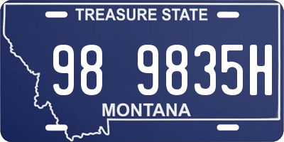 MT license plate 989835H