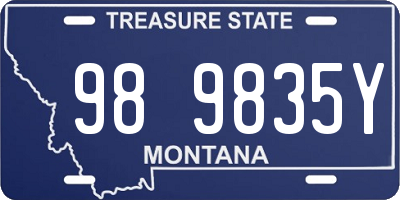 MT license plate 989835Y