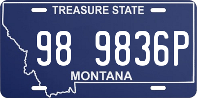 MT license plate 989836P