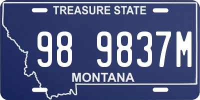 MT license plate 989837M