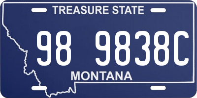 MT license plate 989838C